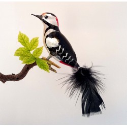 great spotted woodpecker mouth-blown