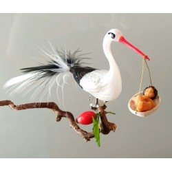Stork with baby