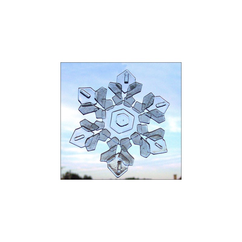 Snowflake fused from glass