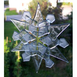 Snowflake fused from glass