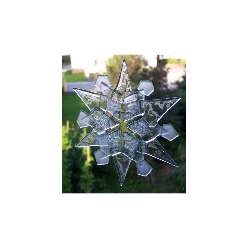 Snowflake fused from glass