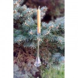 Mundgeblasener Pendelkerzenhalter aus feuerfestem Glas